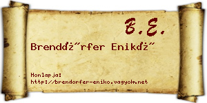 Brendörfer Enikő névjegykártya